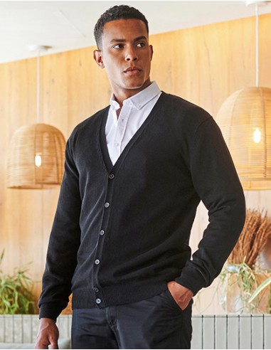 H-H722-Mens Lightweight V-Neck Cardigan